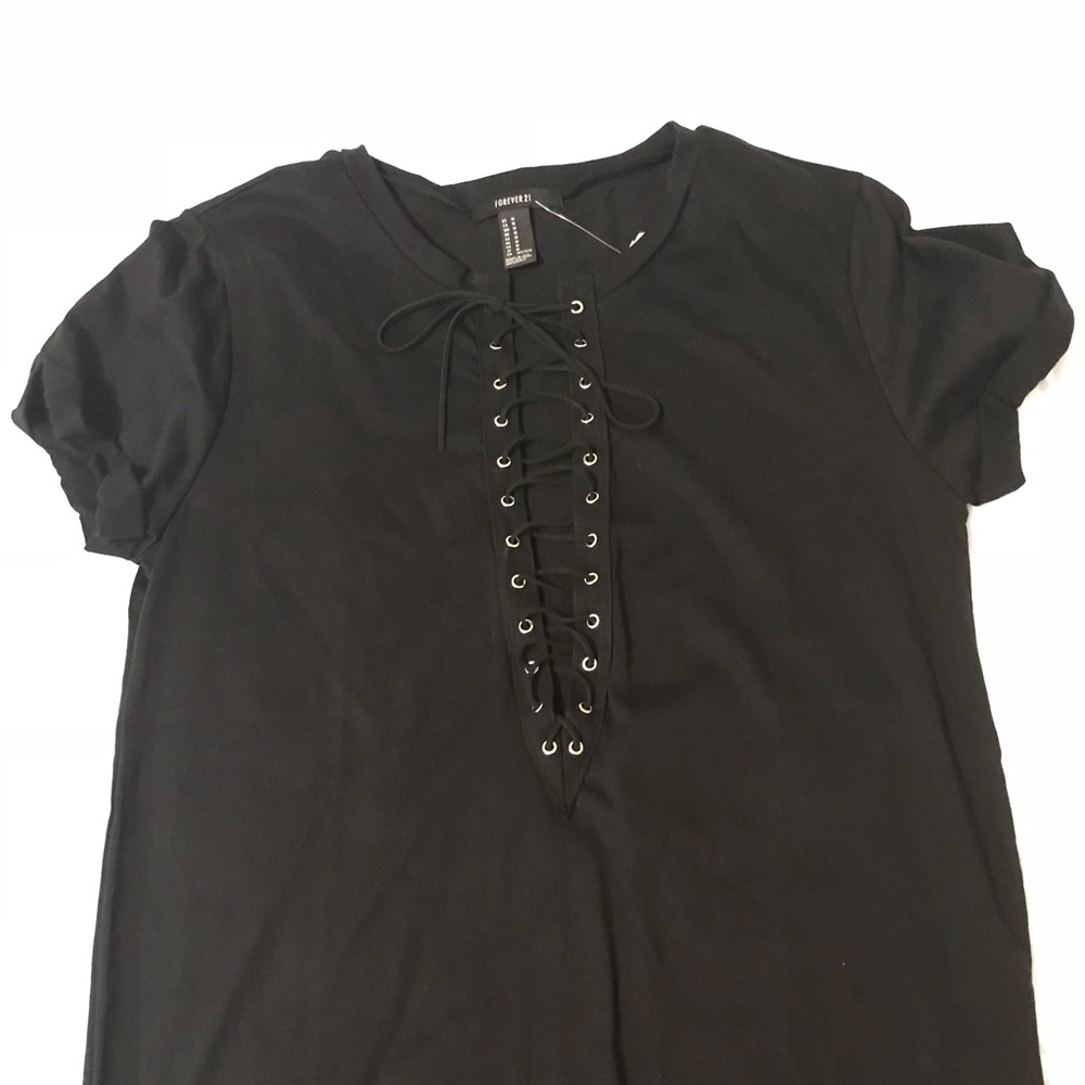 NWT Forever21 Lace up Tee